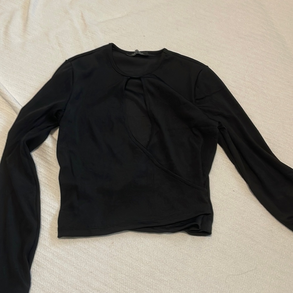 Black Bershka cut out front long sleeve